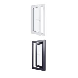 Ventana de PVC - LxH 500x1000 mm - Acristalamiento triple - Interior bicolor blanco / exterior antracita - Manilla derecha