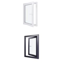 Ventana de PVC - LxH 700x1000 mm - Acristalamiento triple - Interior bicolor blanco / Exterior antracita Manilla derecha