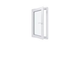 Ventana de PVC - LxH 600x1000 mm - Acristalamiento triple - Blanca - Manilla derecha