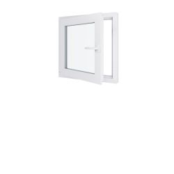 Ventana de PVC - LxH 700x700 mm - Acristalamiento triple - Blanca - Manilla derecha