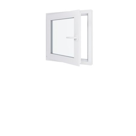 Ventana de PVC - LxH 700x700 mm - Acristalamiento triple - Blanca - Manilla derecha