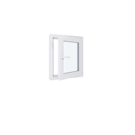 Ventana de PVC - LxH 600x700 mm - Acristalamiento triple - Blanca - Manilla izquierda