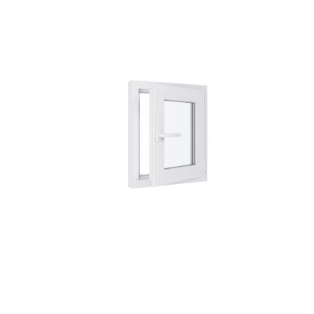 Ventana de PVC - LxH 500x600 mm - Acristalamiento triple - Blanca - Manilla izquierda