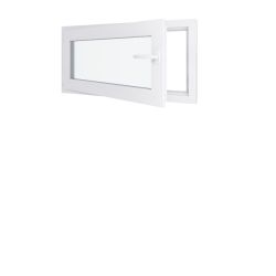 Ventana de PVC - LxH 1000x500 mm - Acristalamiento triple - Blanca - Manilla derecha