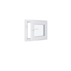 Fenêtre PVC - LxH 600x500 mm -Triple Vitrage - Blanc -poignée à gauche