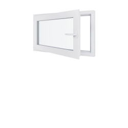 Ventana de PVC - LxH 1100x600 mm - Acristalamiento triple - Blanca - Manilla derecha