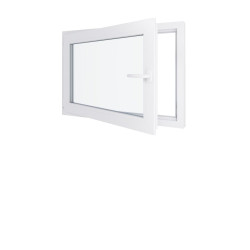 Fenêtre PVC - LxH 1100x700 mm -Triple Vitrage - Blanc -poignée à droite