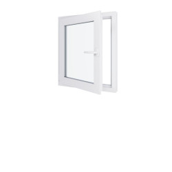 Fenêtre PVC - LxH 800x800 mm -Triple Vitrage - Blanc -poignée à droite