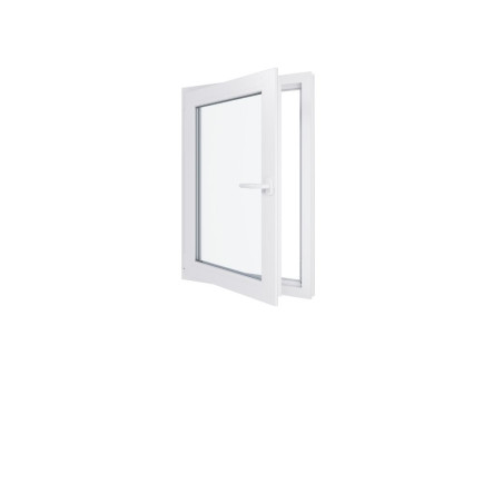 Ventana de PVC - LxH 800x1000 mm - Acristalamiento triple - Blanca - Manilla derecha