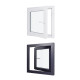 Ventana de PVC - HxA 900x900 mm - Acristalamiento triple - Interior bicolor blanco/exterior antracita - Manilla derecha