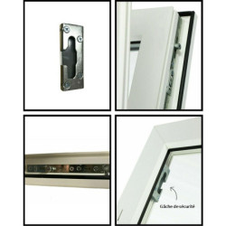 Fenêtre PVC - OB - Triple Vitrage - Tirant gauche - Poignée à droite - Ferrage gauche Blanc