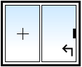2 vantaux coulissant gauche (poignée à droite)